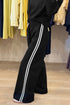 Varsity Stripe Drop Shoulder Crewneck Pullover And Wide Leg Sweatpants Set